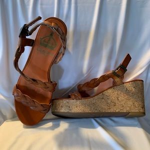 Platform Wedge Strappy Sandals by Crown Vintage, women’s size 6